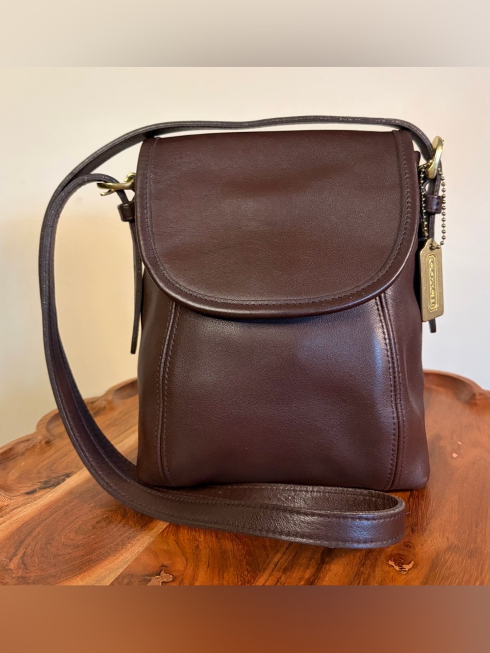 Vintage COACH Soho Small Satchel Flap Mahogany Brown Leather Crossbody 4108 EUC